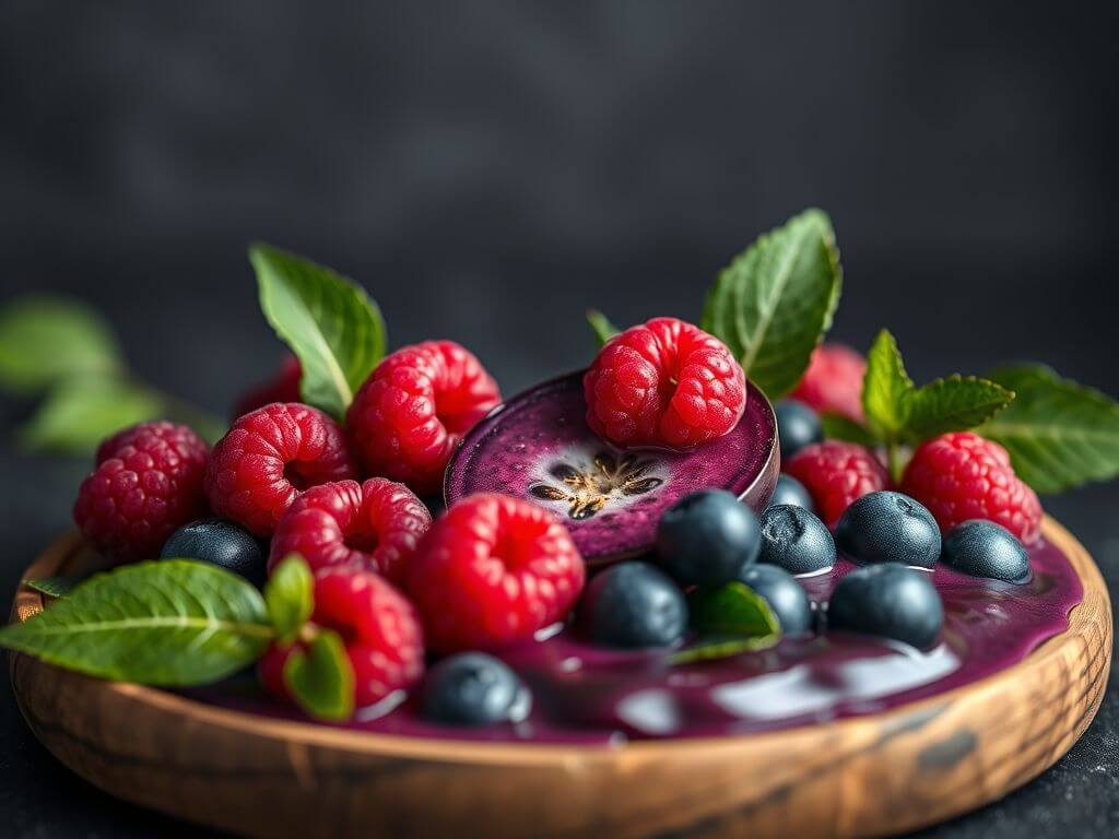 Açaí with Açaí with raspberries